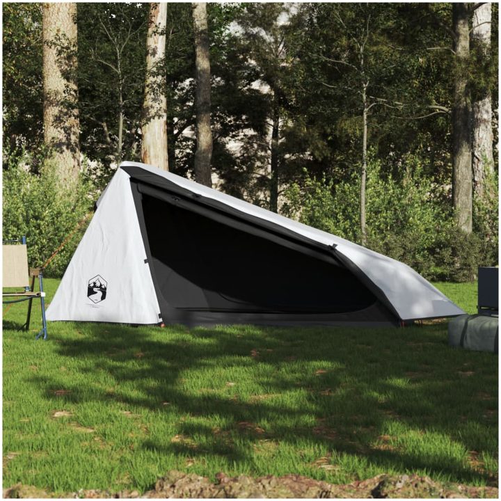 Campingtält tunnel 1 person vit mörkläggningstyg vattentätt vidaXL 1 - Person – bild 3