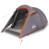 Campingtält tunnel 2 personer grå och orange vattentätt vidaXL 2 - Person – miniatyr 4