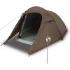 Campingtält tunnel 3 personer brun vattentätt vidaXL 3 - Person – miniatyr 2