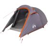 Campingtält tunnel 3 personer grå och orange vattentätt vidaXL 3 - Person – miniatyr 2