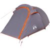 Campingtält tunnel 3 personer grå och orange vattentätt vidaXL 3 - Person – miniatyr 5