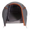Campingtält tunnel 3 personer grå och orange vattentätt vidaXL 3 - Person – miniatyr 7