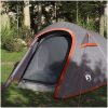 Campingtält tunnel 3 personer grå och orange vattentätt vidaXL 3 - Person – miniatyr 1