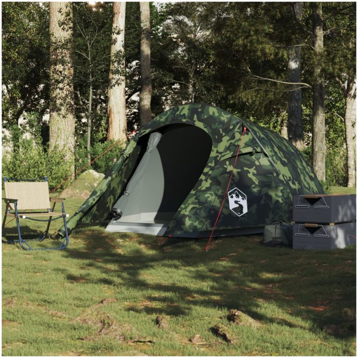 Campingtält tunnel 3 personer kamouflage vattentätt vidaXL 3 - Person – bild 3