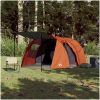 Campingtält tunnel 4 personer grå och orange vattentätt vidaXL – miniatyr 3