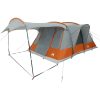 Campingtält tunnel 5 personer grå och orange vattentätt vidaXL – miniatyr 5