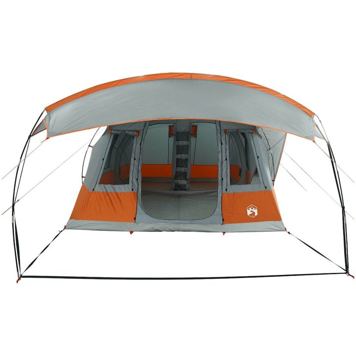 Campingtält tunnel 5 personer grå och orange vattentätt vidaXL – bild 6