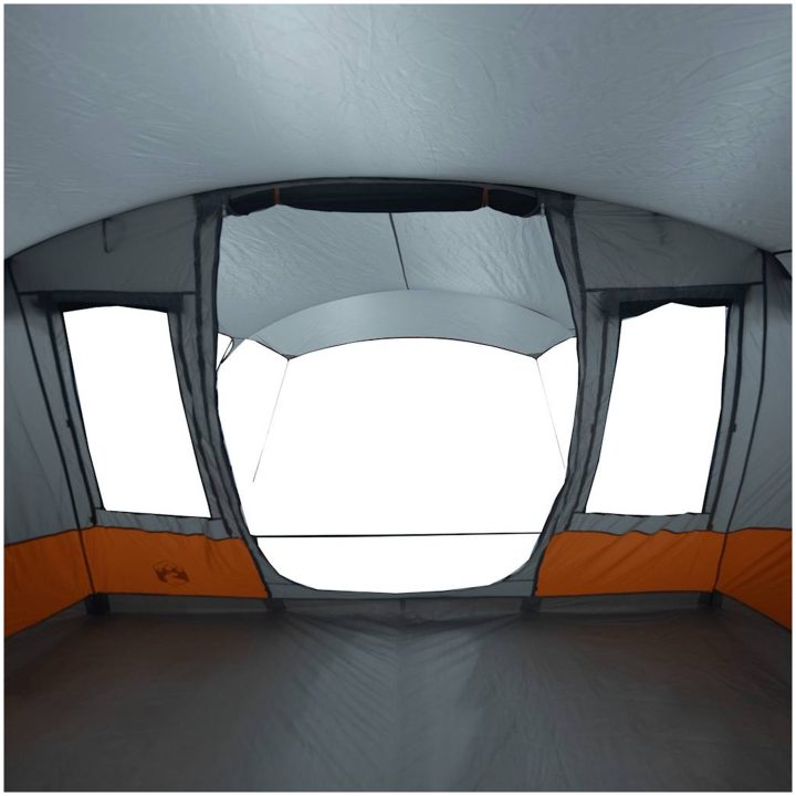 Campingtält tunnel 5 personer grå och orange vattentätt vidaXL – bild 10