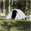 Campingtältstuga 4-personers vit mörkläggningstyg vattentät vidaXL – miniatyr 1