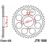 Chain Kit EK/JT 428ZVX 14/56 - Standard Rear Sprocket