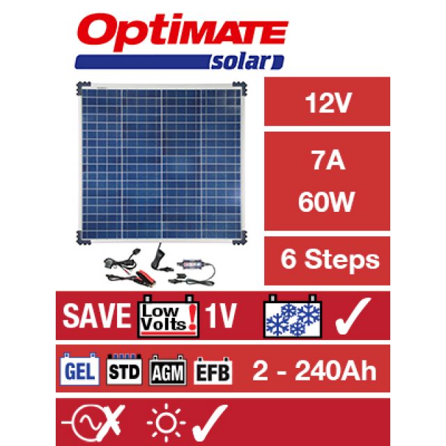 Batteriladdare Optimate Solar 60w TECMATE