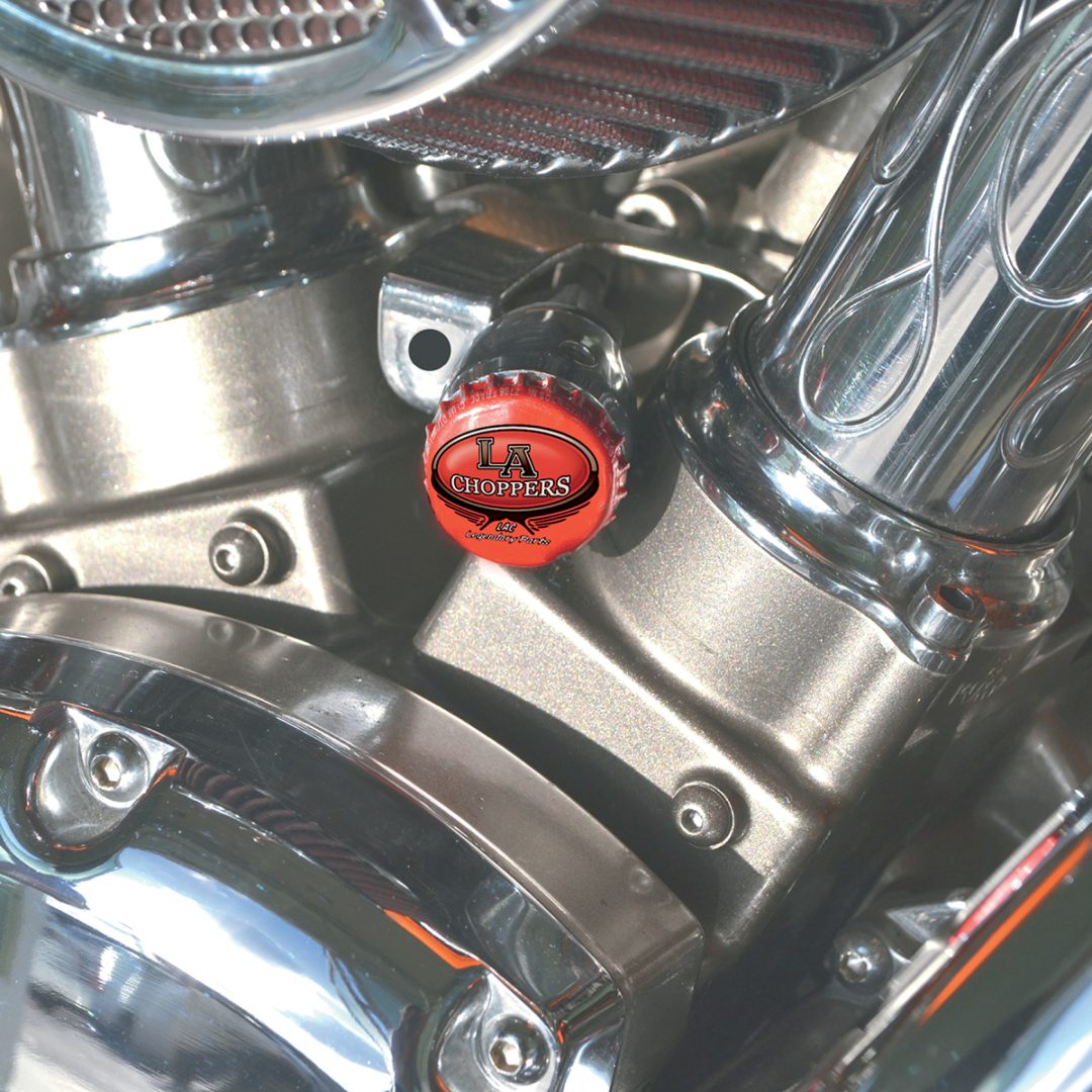 Chokeknopp Bottle Cap LA CHOPPERS Chrome – bild 2