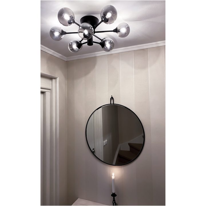Cosmos Plafond Krokupph., Svart/rök ANETA HOME Sockel G9 Svart /Rökgrå – bild 2