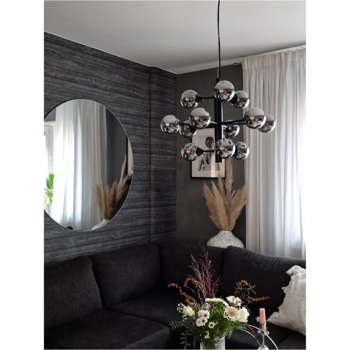 Cosmos Taklampa 12-arm, Svart/rök ANETA HOME Svart /Rökgrå – bild 6