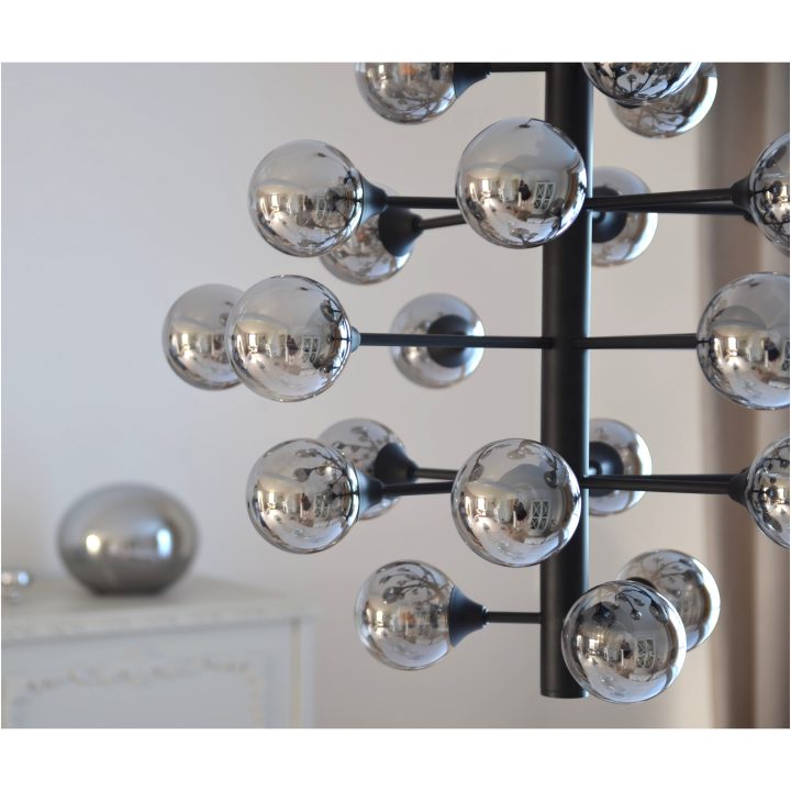 Cosmos Taklampa 24-arm, Svart/rök ANETA HOME Svart /Rökgrå – bild 6