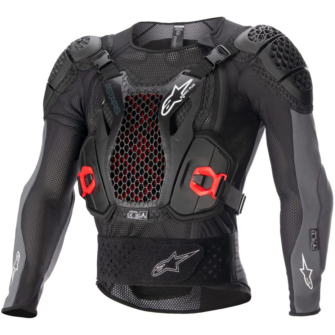 Crossbröstskydd Bionic Plus V2 Svart/Grå/Röd/Antracit ALPINESTARS Small