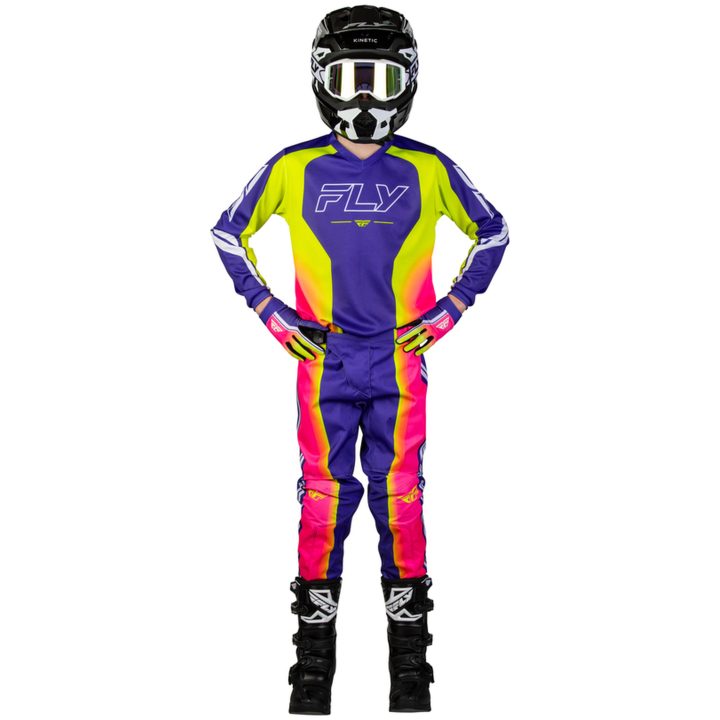 Crossbyxor Barn F-16 Raze Lila Röd Gul FLY RACING 24 – bild 5