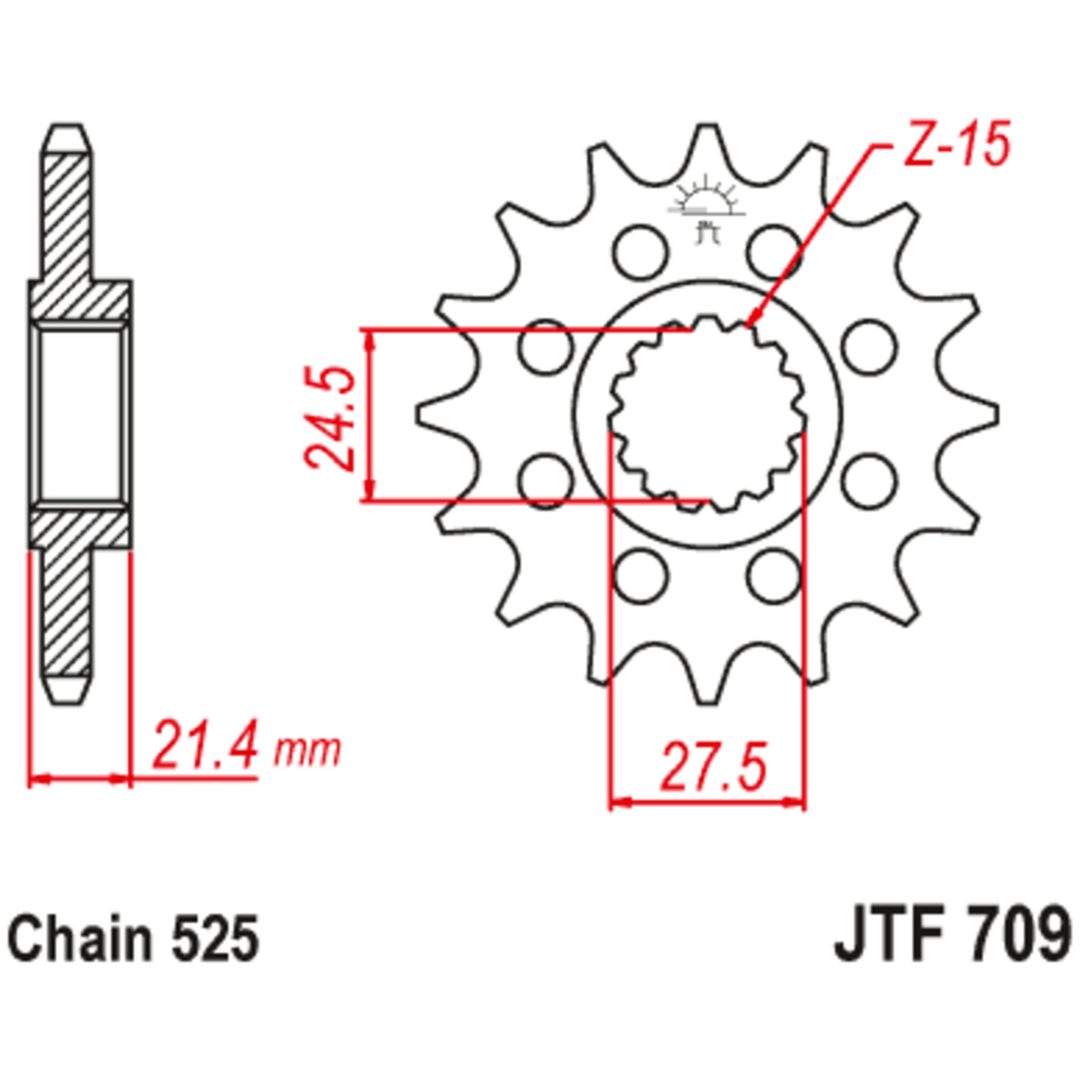 Crossframdrev Stål Ljudfri JT SPROCKETS