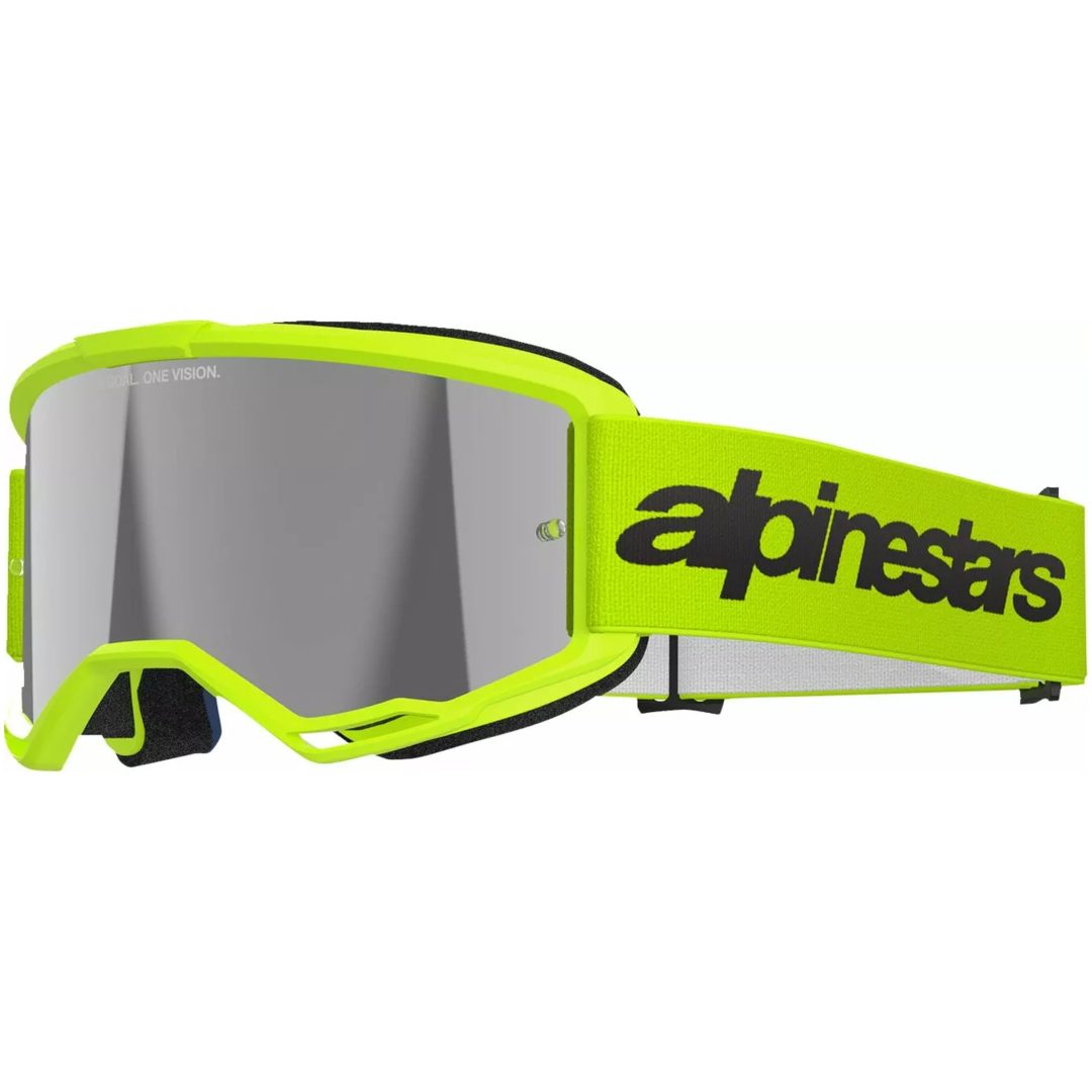Crossglasögon Vision 3 Wordmark Fluorescerande Gul ALPINESTARS En storlek