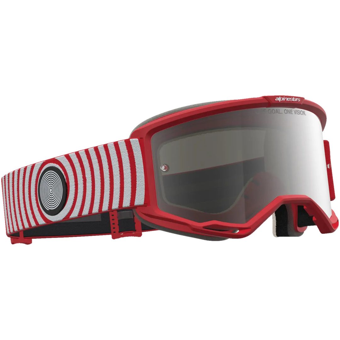 Crossglasögon Vision 5 Hone Röd Vit Alpinestars – bild 3