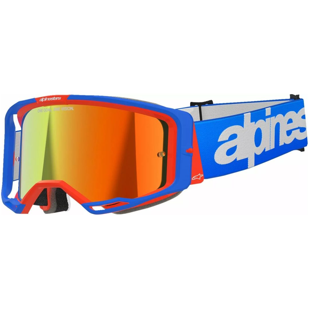 Crossglasögon Vision 8 Wordmark Blå/orange ALPINESTARS