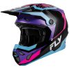 Crosshjälm Barn Formula CP Charge Svart Rosa Lila FLY RACING yl – miniatyr 1