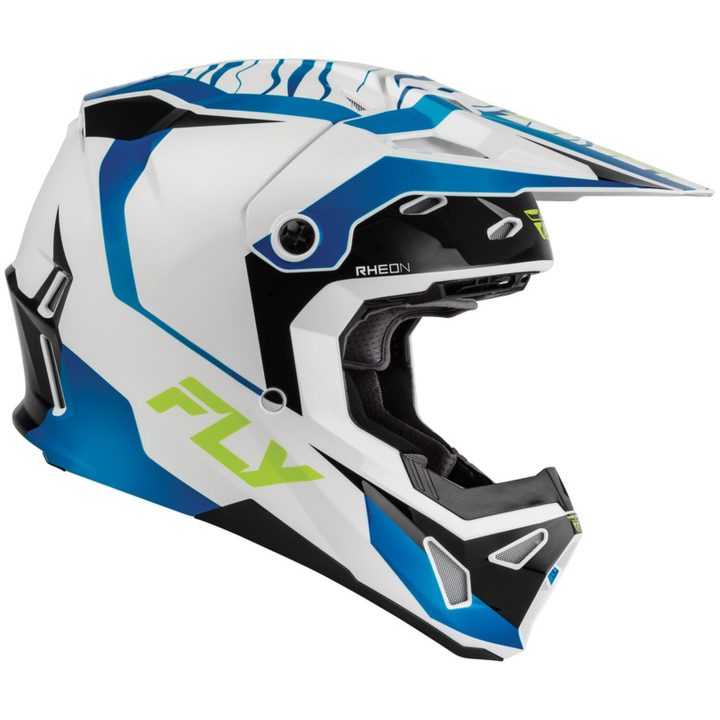 Crosshjälm Barn Formula CP Charge Vit Blå Svart FLY RACING yl – bild 2
