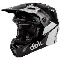 Crosshjälm Barn Formula CP DBK Svart Grå Vit FLY RACING