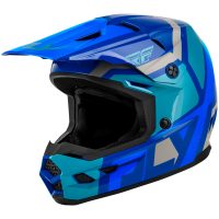 Crosshjälm Barn Kinetic Scrap Blå Grå FLY RACING
