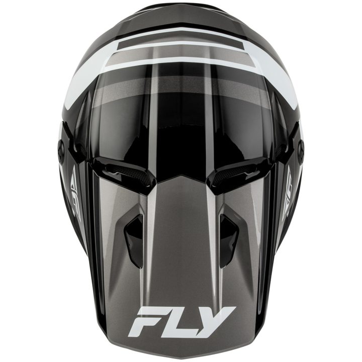 Crosshjälm Barn Kinetic Scrap Svart Grå Vit FLY RACING Ys – bild 4