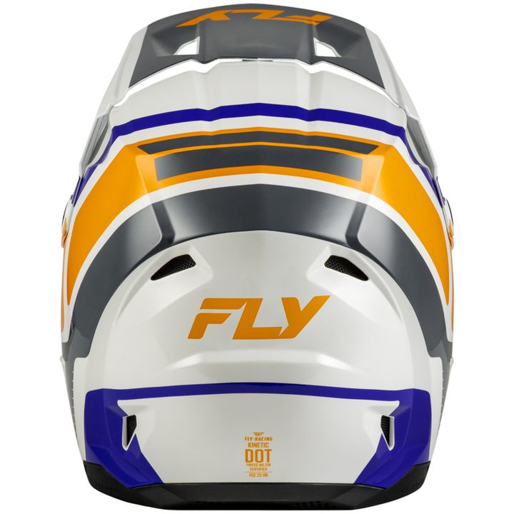 Crosshjälm Barn Kinetic Scrap Vit Orange Blå Grå FLY RACING Ys – bild 3