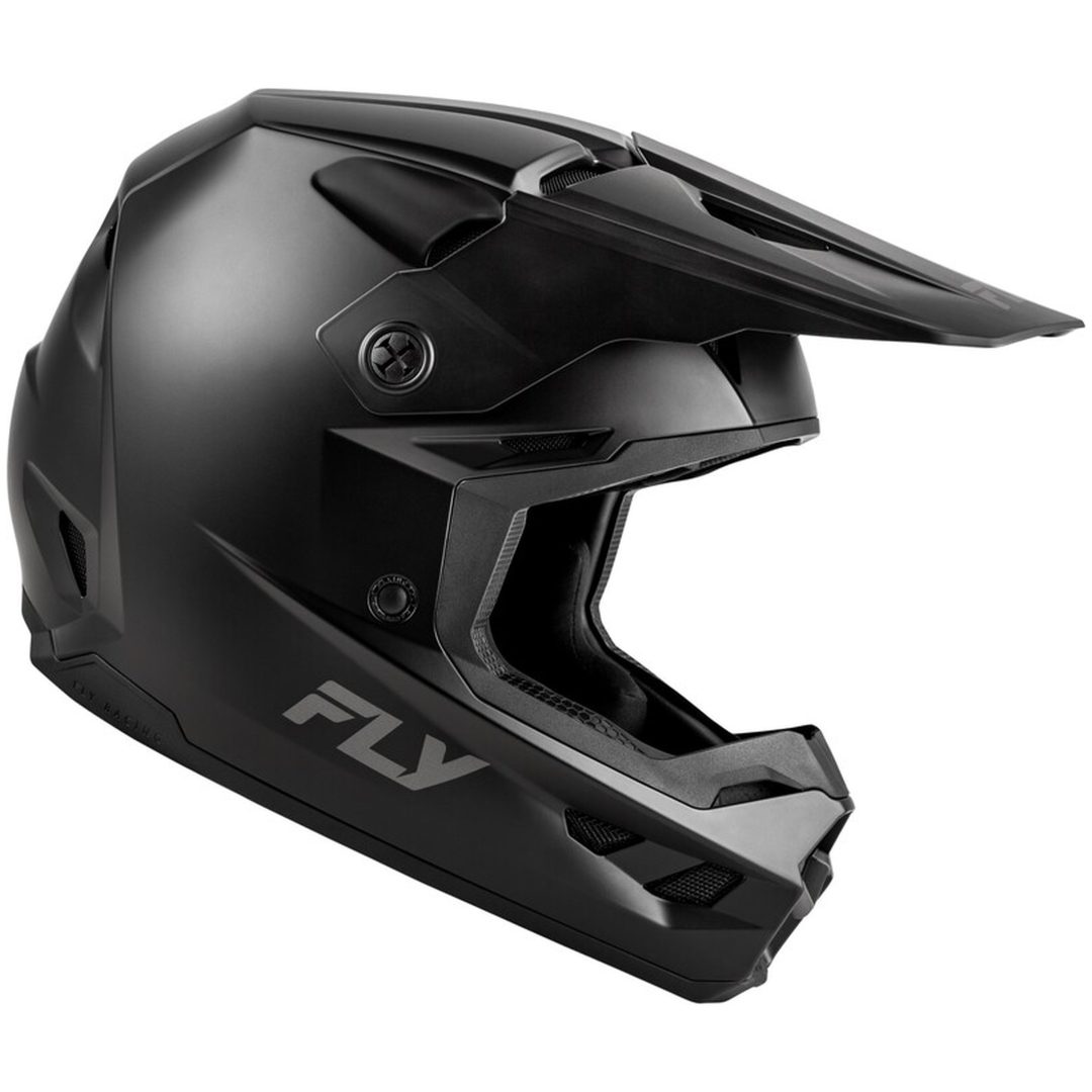Crosshjälm Barn Kinetic Solid Matt Svart FLY RACING Ys – bild 4