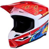 Crosshjälm Barn SM3 Falcon Röd Blå Vit ALPINESTARS(MX)