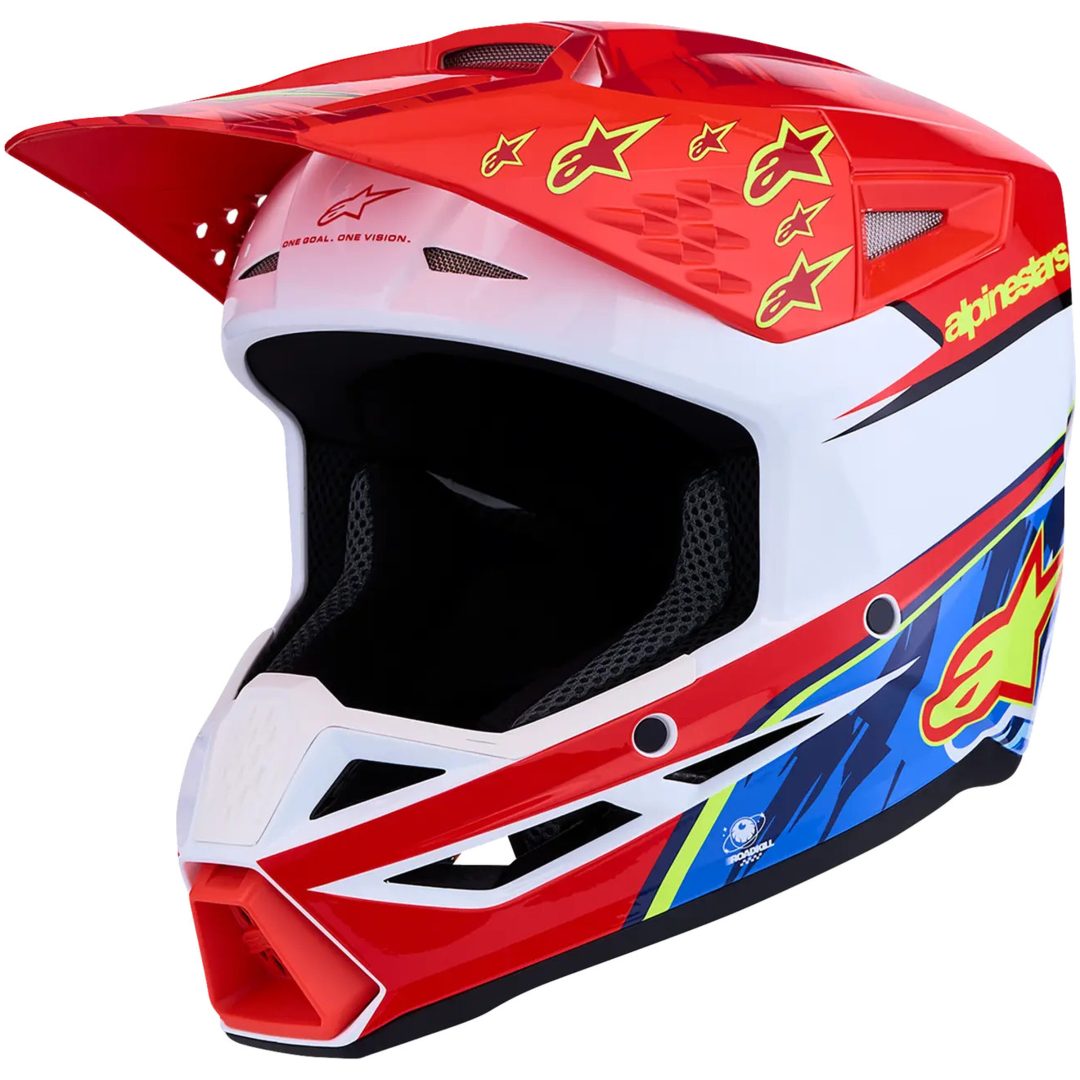 Crosshjälm Barn SM3 Falcon Röd Blå Vit ALPINESTARS(MX) s