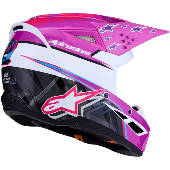 Crosshjälm Barn SM3 Falcon Svart Rosa Lila Vit ALPINESTARS(MX) s – bild 2