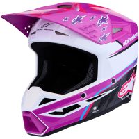 Crosshjälm Barn SM3 Falcon Svart Rosa Lila Vit ALPINESTARS(MX)