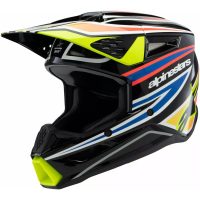 Crosshjälm Barn Supertech M3 Svart/blå/gul ALPINESTARS