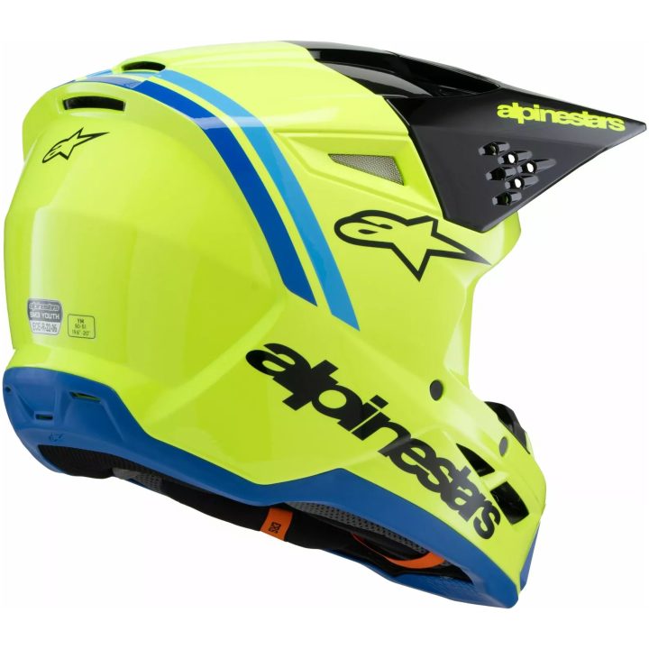 Crosshjälm Barn Supertech M3 Svart/blå/gul ALPINESTARS Small – bild 7