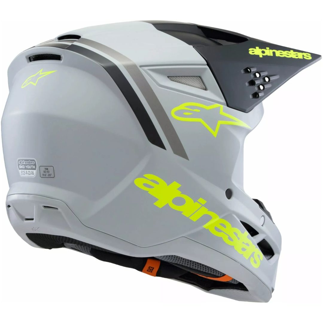 Crosshjälm Barn Supertech M3 Svart/grå/gul ALPINESTARS Small – bild 5