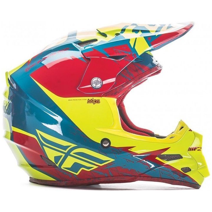 Crosshjälm F2 Carbon Mips Retrospec 2017 Röd/hi-vizion FLY RACING s – bild 2
