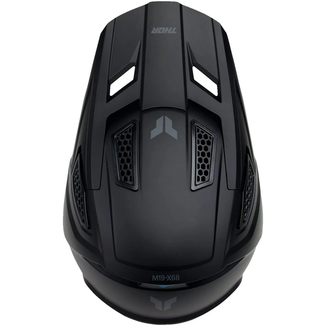 Crosshjälm Fleet Blackout Svart Blank THOR XS – bild 3