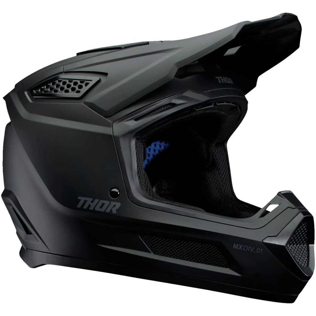 Crosshjälm Fleet Blackout Svart Blank THOR XS