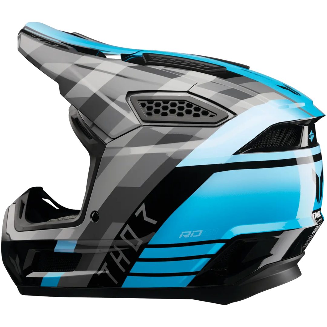 Crosshjälm Fleet Camber Svart Turkos THOR XS – bild 2