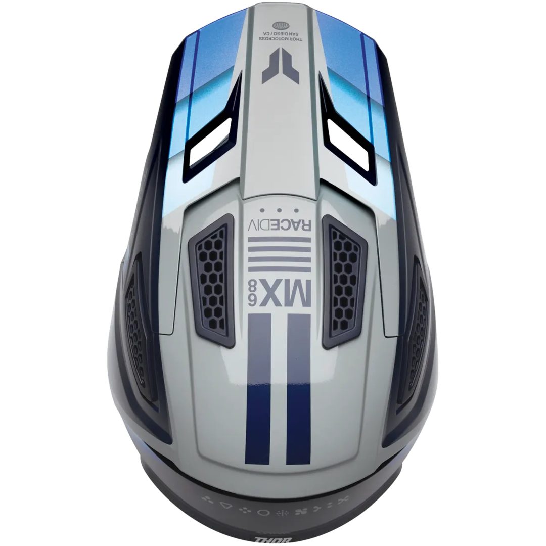 Crosshjälm Fleet Defy Blå Grå THOR XS – bild 4
