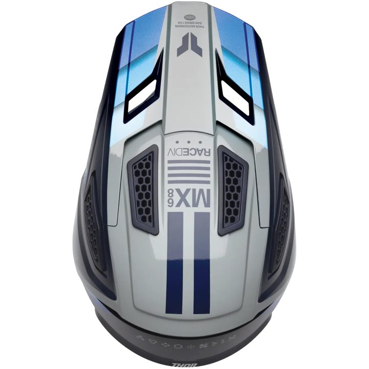 Crosshjälm Fleet Defy Blå Grå THOR XS – bild 4