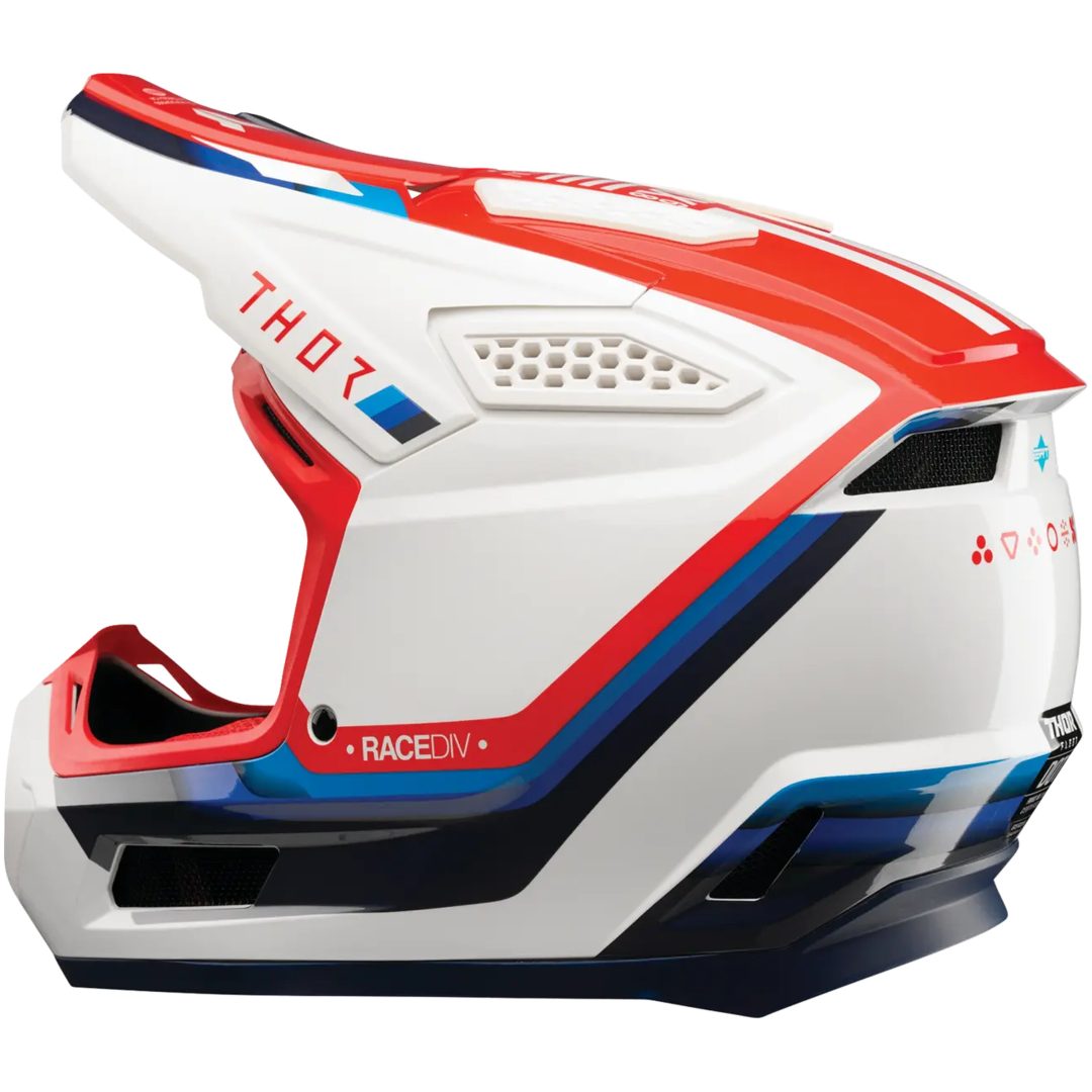 Crosshjälm Fleet Defy Blå Röd Vit THOR XS – bild 4