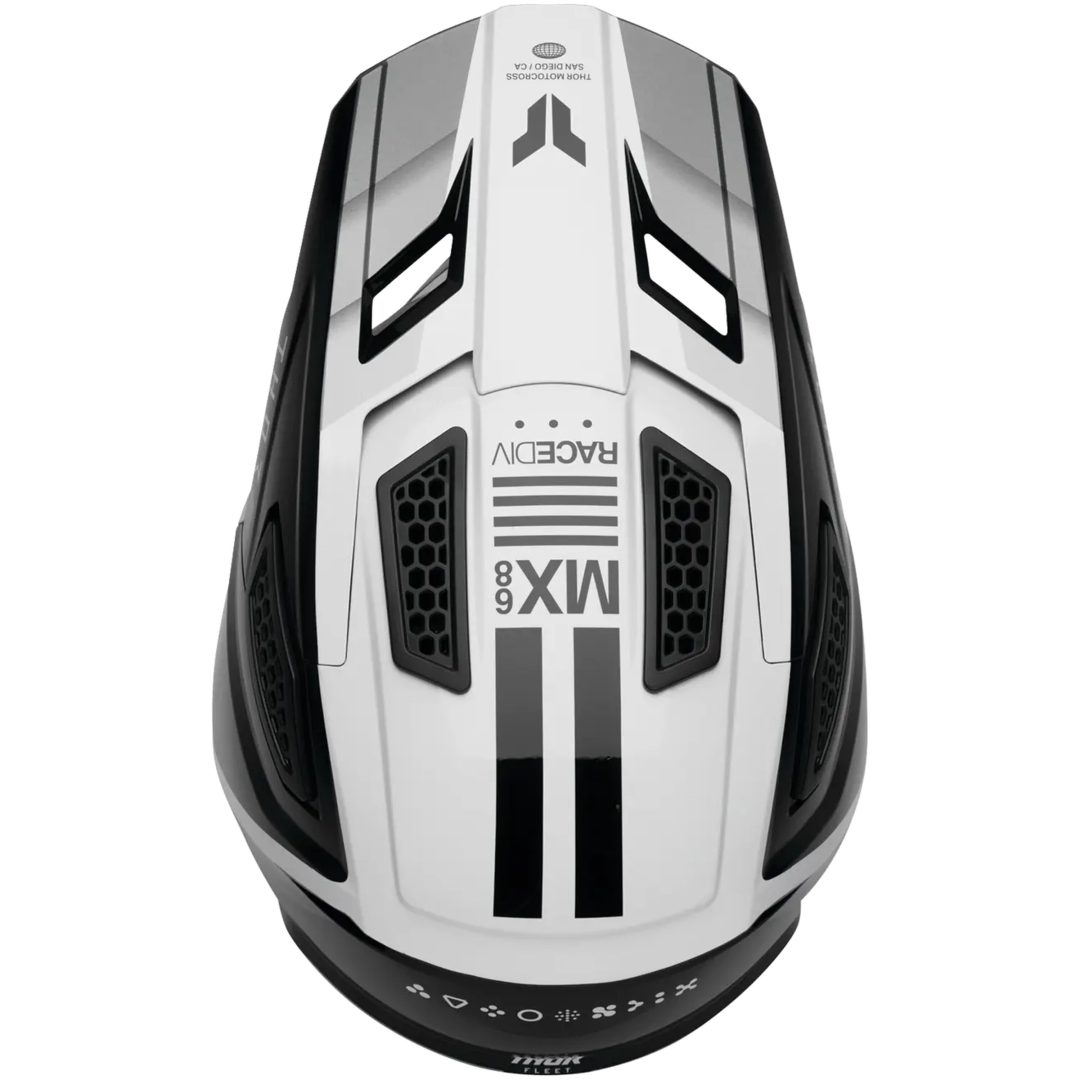 Crosshjälm Fleet Defy Svart Grå Vit THOR XS – bild 4