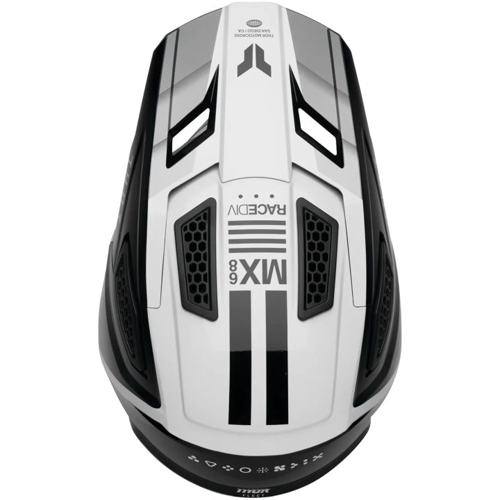 Crosshjälm Fleet Defy Svart Grå Vit THOR XS – bild 4