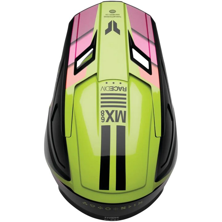 Crosshjälm Fleet Defy Svart Rosa Gul THOR s – bild 2