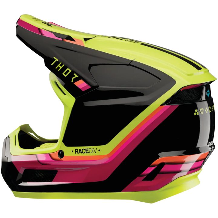 Crosshjälm Fleet Defy Svart Rosa Gul THOR s – bild 3